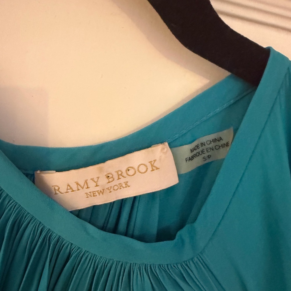Ramy Brook Turquoise ruched Pleated Dress